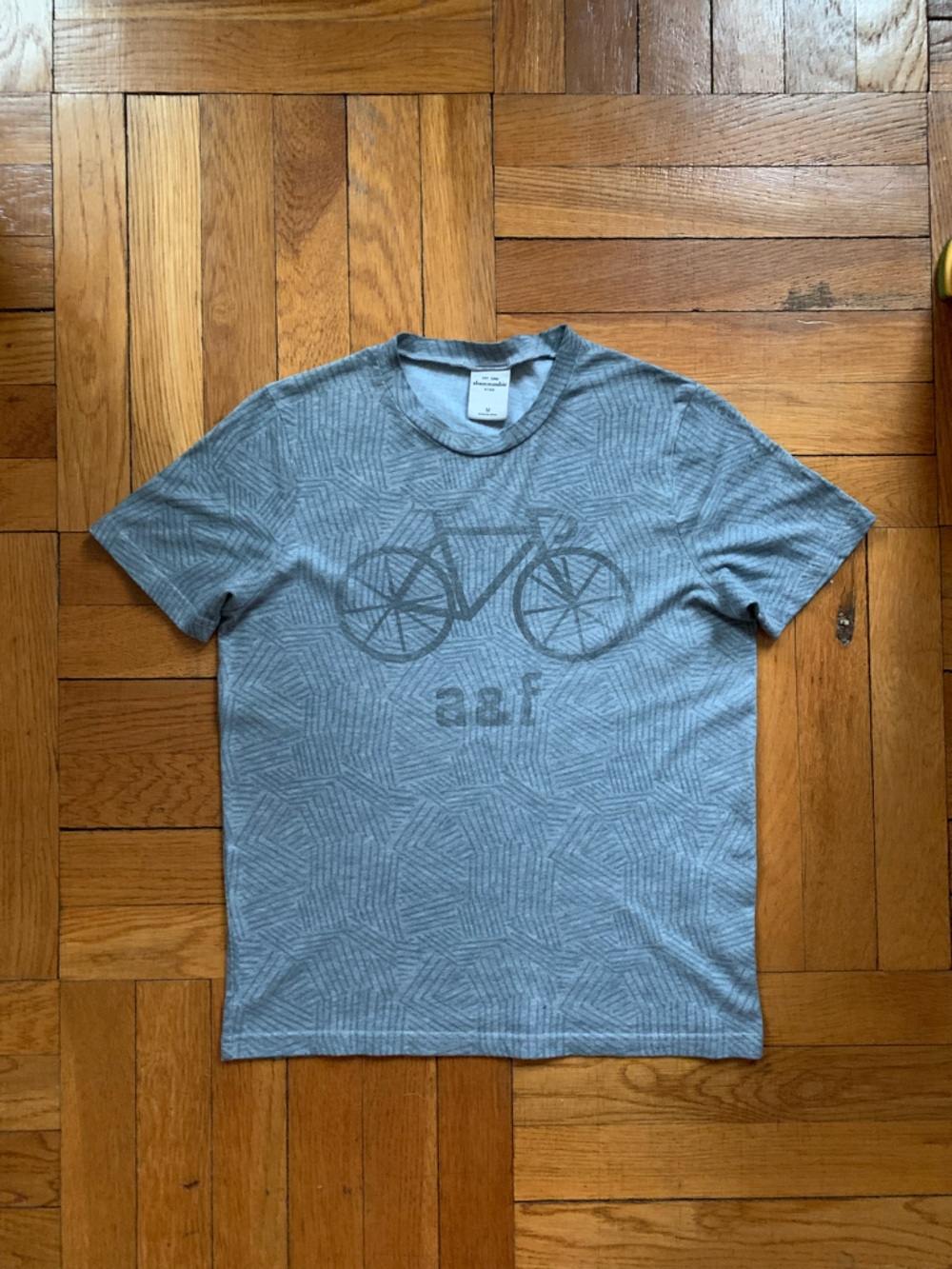 A&F Vintage Gray Graphic Bicycle Crewneck T-Shirt